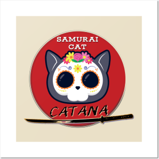 Catana Samurai Cat Posters and Art